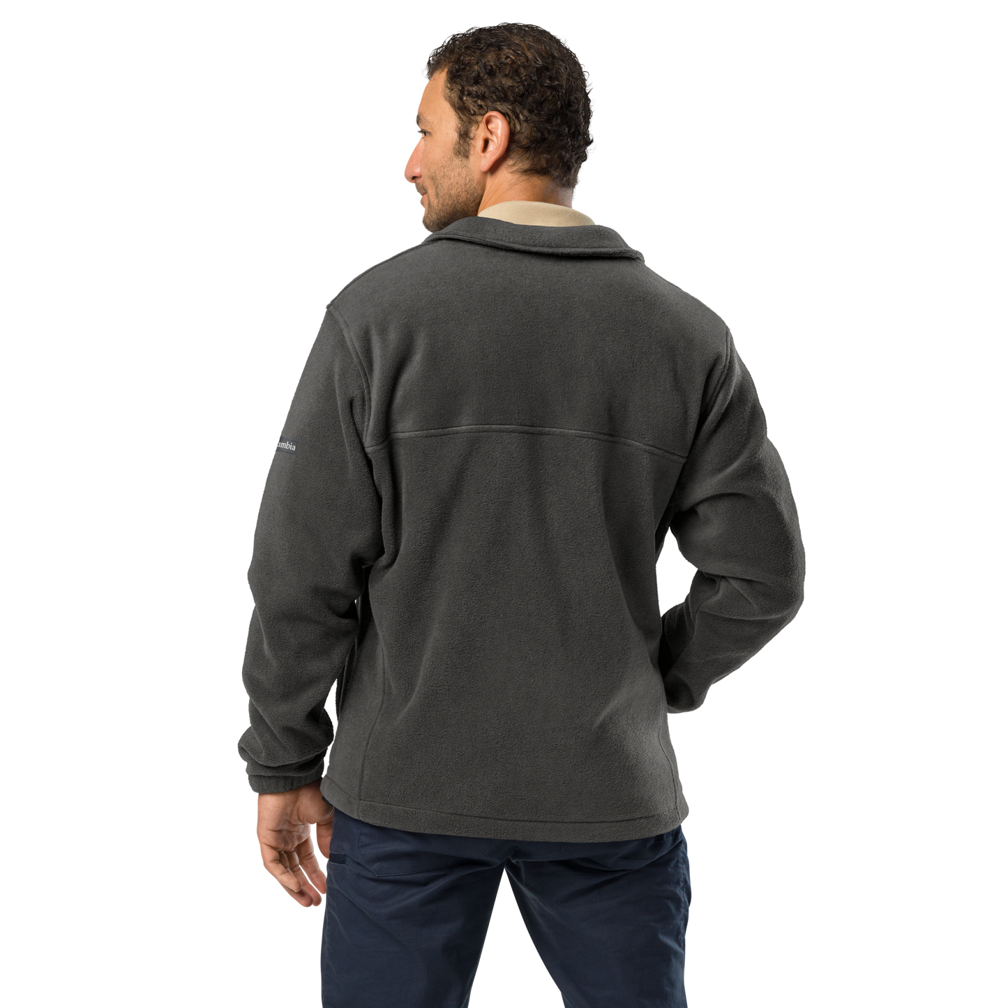 Men's Columbia® Whiskey Embroidered Fleece Jacket - Leaky Barrel Series (Gray)