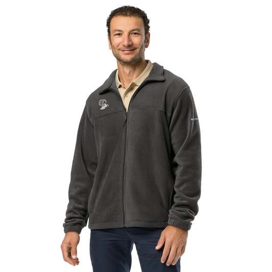 Men's Columbia® Whiskey Embroidered Fleece Jacket - Leaky Barrel Series (Gray)