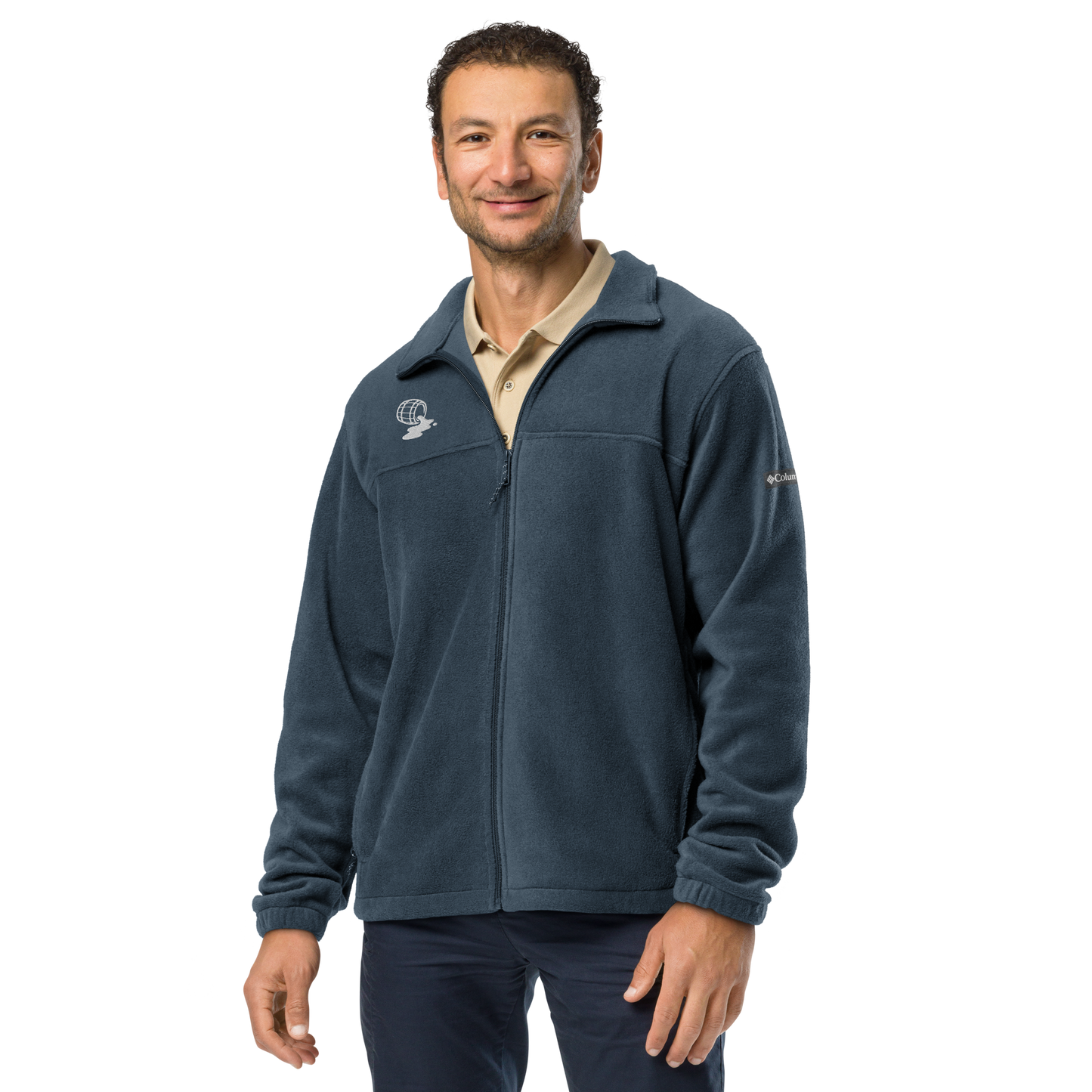 Men's Columbia® Whiskey Embroidered Fleece Jacket - Leaky Barrel Series (Gray)